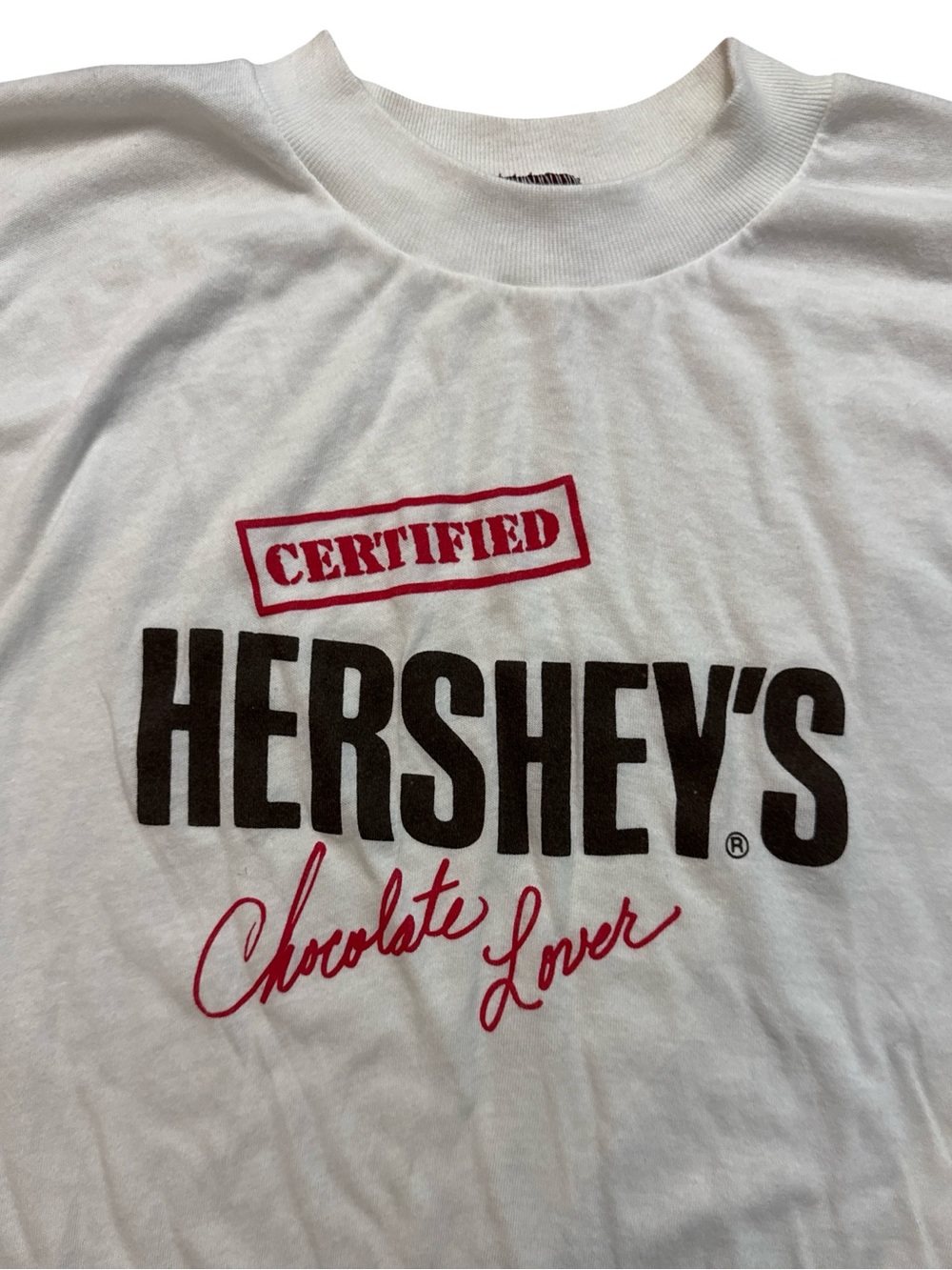 Vintage Hersheys Chocolate Lover T-Shirt XL Men’s White USA Made Single Stitch